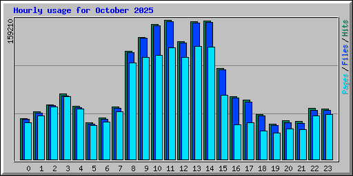 Hourly usage for October 2025