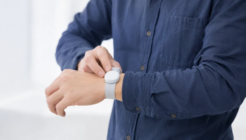 スマートウォッチを着ける男性
